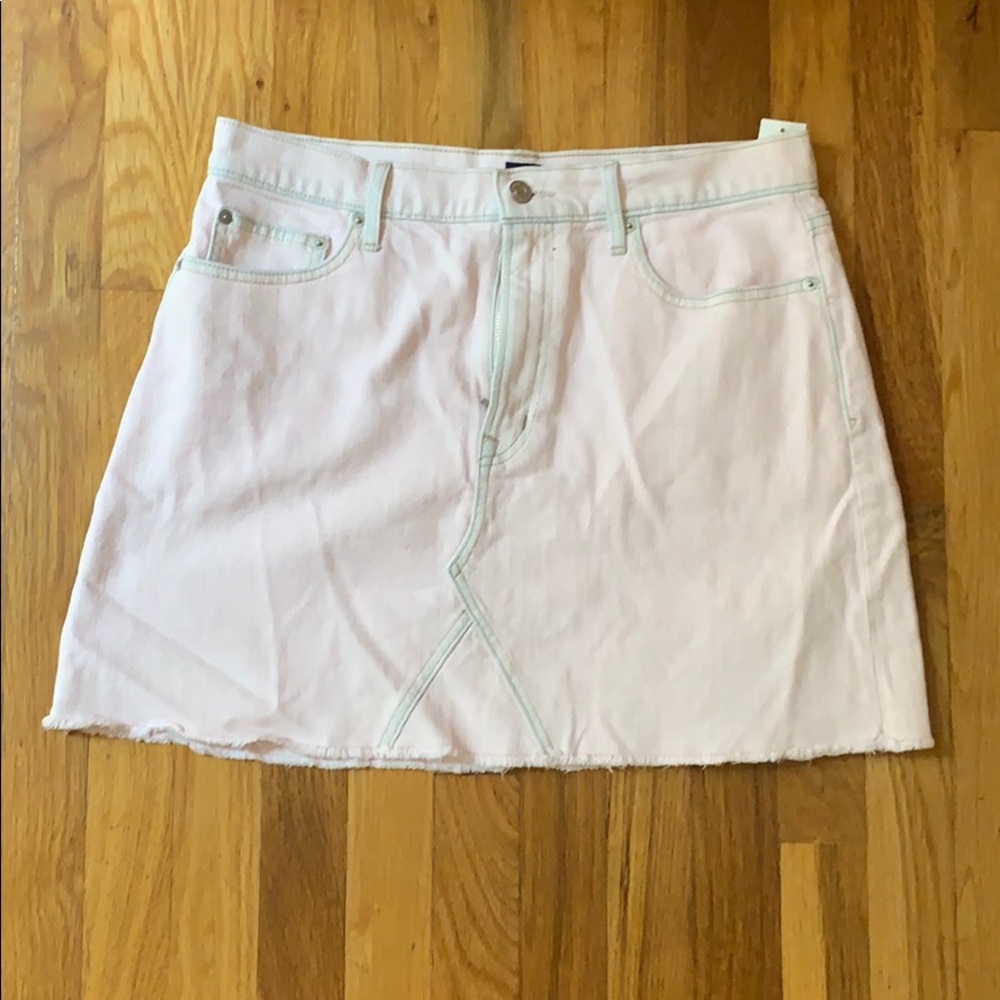 Pink cutoff Gap denim skirt